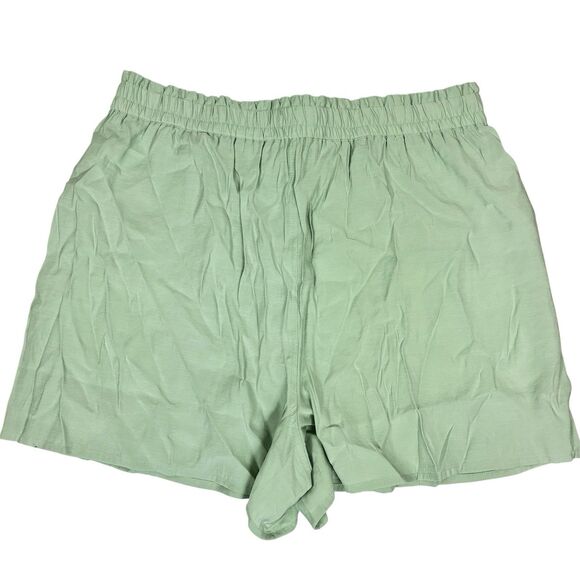 Madewell Pull On Cargo Shorts Paper bag Waist Sz Large Sage Mist Tencell NEW - Picture 4 of 8